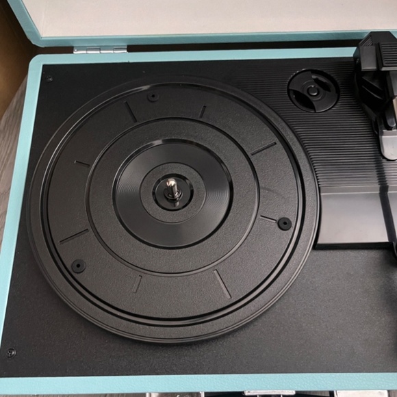 (NOB) Victrola Portable Bluetooth Record Player Turntable W/Built Speakers Blue - Picture 12 of 16